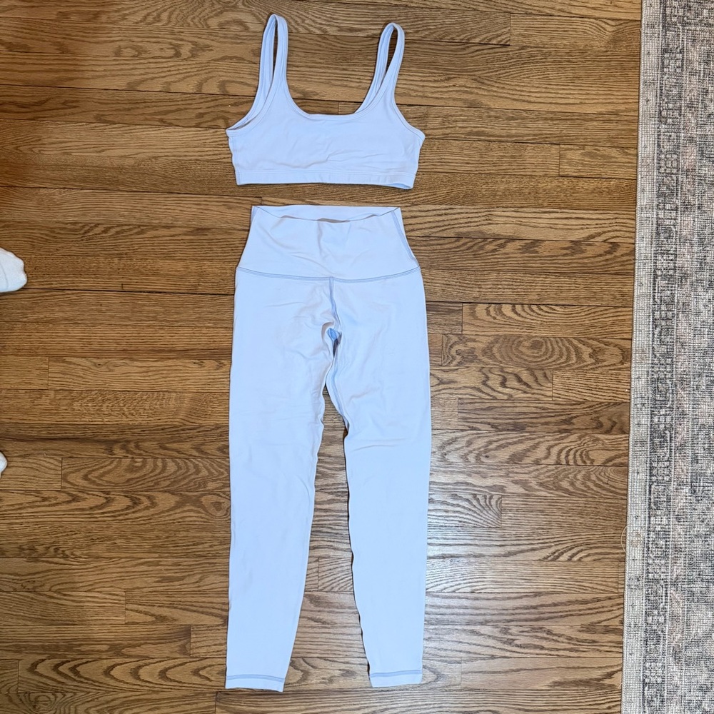 Aritzia Butter Bra and Leggings Set in Cruise Blue